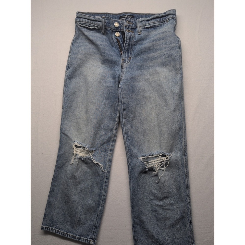 Lucky Brand Womens Size 2/26 Wide Leg‎ Crop High Rise Jeans Blue